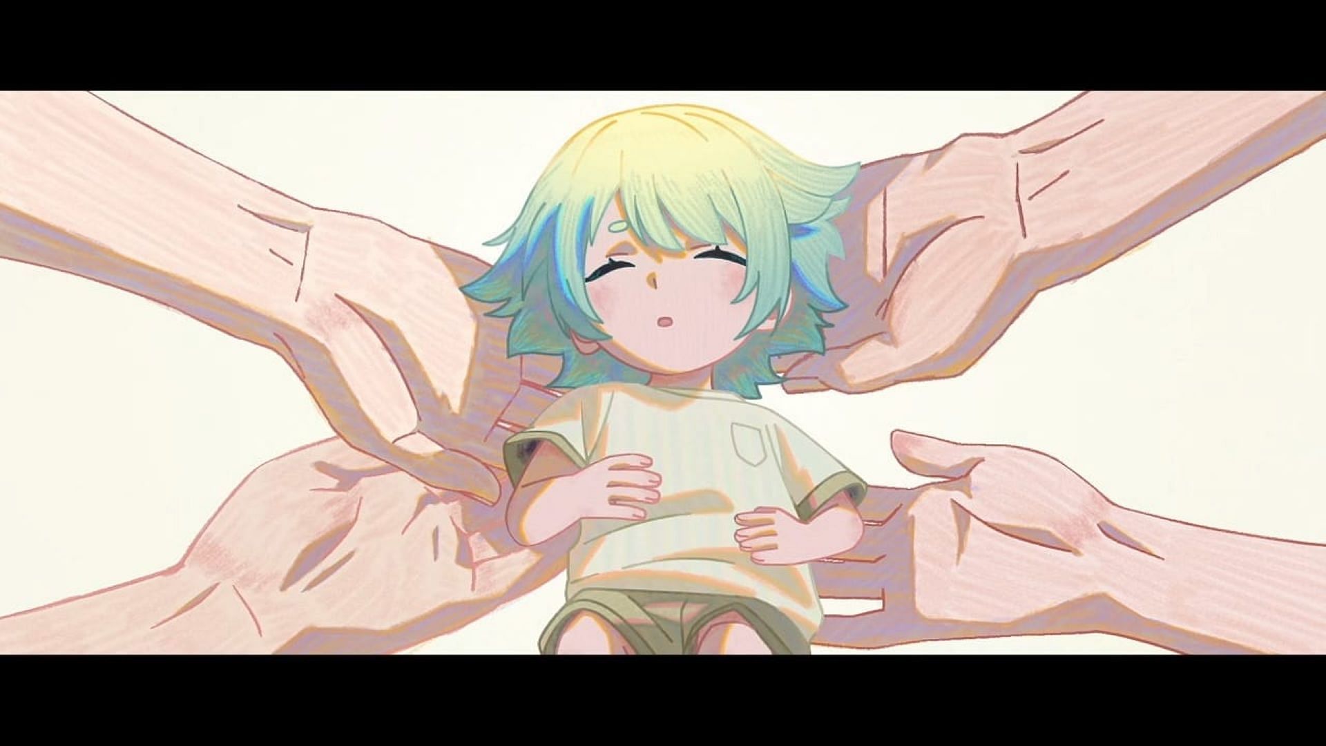 Cyan gets blessed by everyone on the plane (Image via Pb Animation/LAN Studio/Paper Plane Animation)